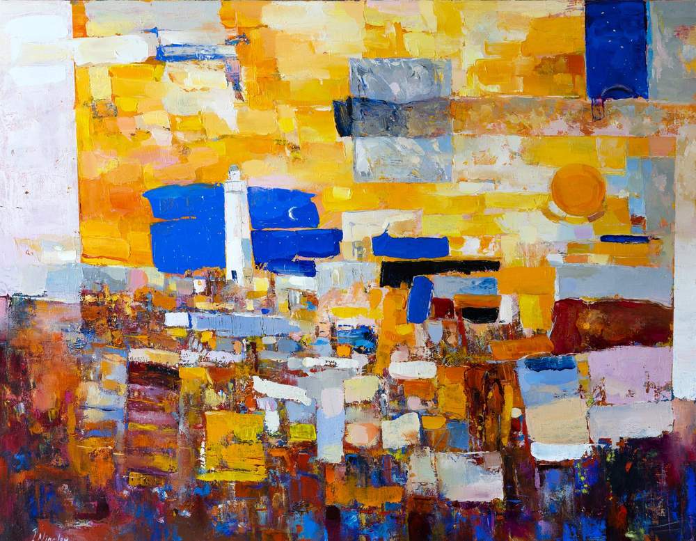 Abstract Lighthouse — original oil painting by Ivailo Nikolov