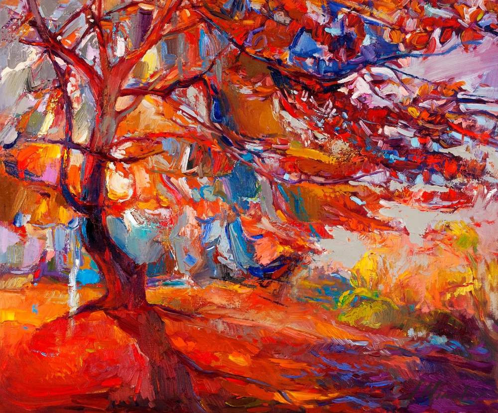 Autumn Tunnel Alley — original oil painting by Ivailo Nikolov