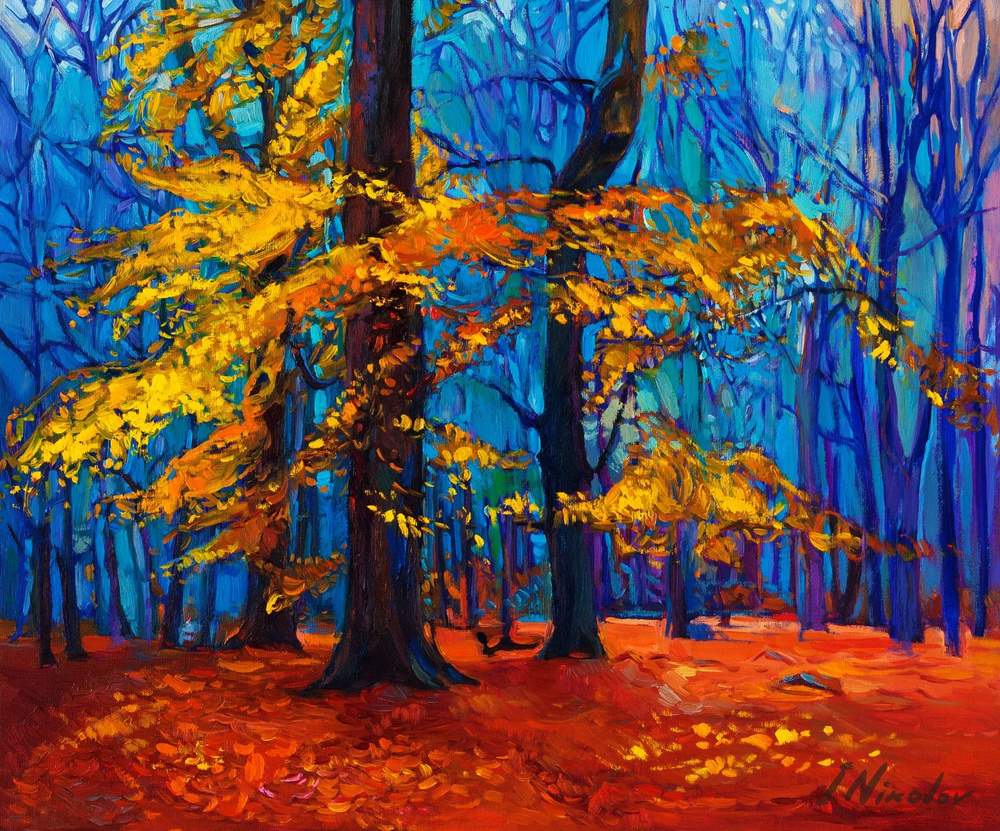 Blue Forest — original oil painting by Ivailo Nikolov