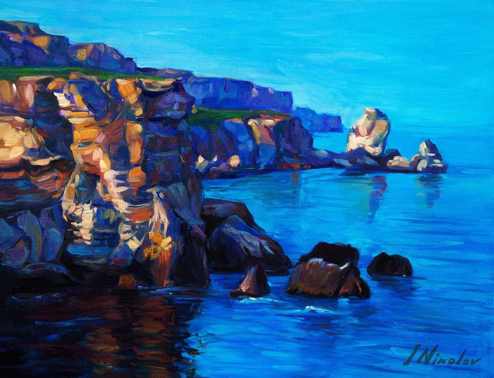Calm Rocky Coast — original oil painting by Ivailo Nikolov