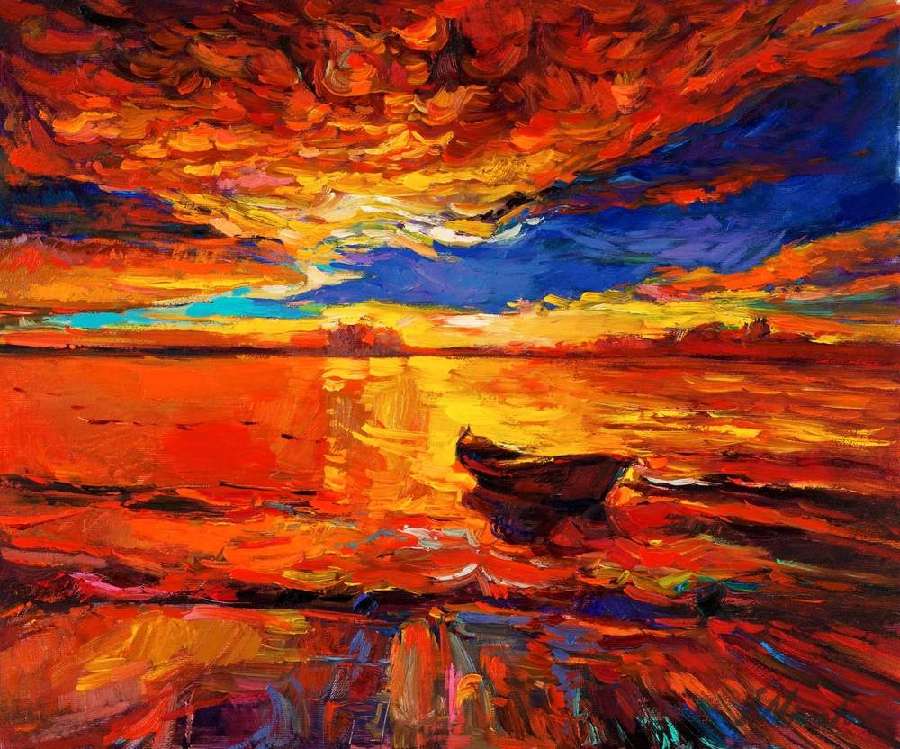 Fiery Sunset — original oil painting by Ivailo Nikolov