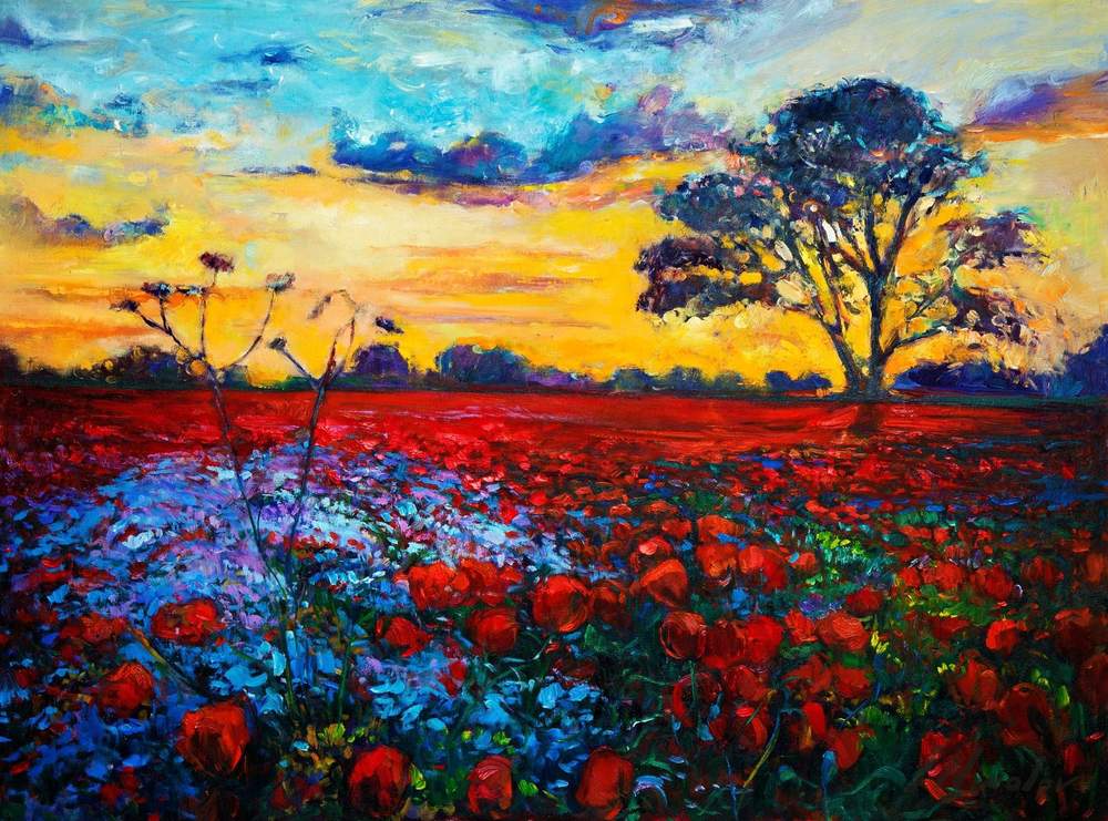 Poppies and Wildflowers — original oil painting by Ivailo Nikolov
