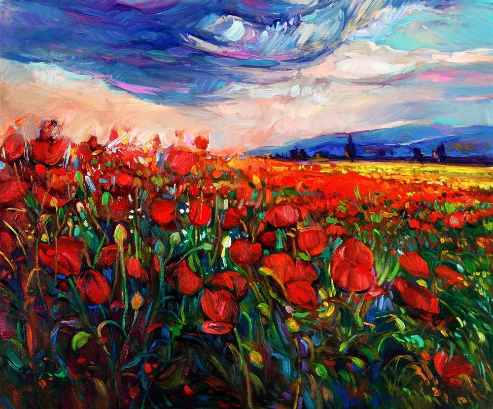 Poppy Field — original oil painting by Ivailo Nikolov